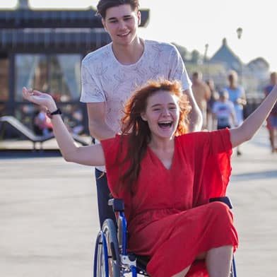 Young Woman With Disability In The Park — Mobility Shop In Biggera Waters, NSW